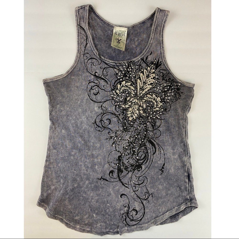 Vocal Women’s Tank Top with Crystal Rhinestone Detailing